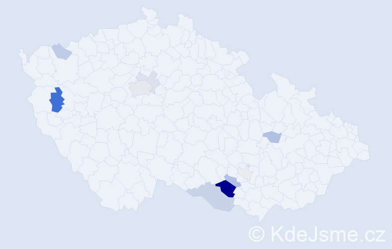 Příjmení: 'Hampapa', počet výskytů 22 v celé ČR