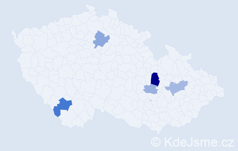 Příjmení: 'Guštár', počet výskytů 10 v celé ČR