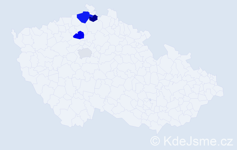 Příjmení: 'Kaulfers', počet výskytů 5 v celé ČR