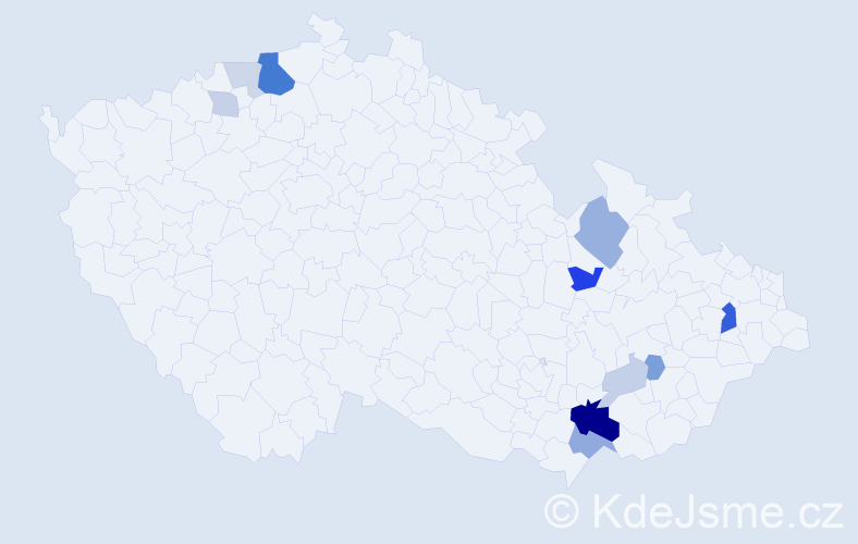 Příjmení: 'Urc', počet výskytů 31 v celé ČR