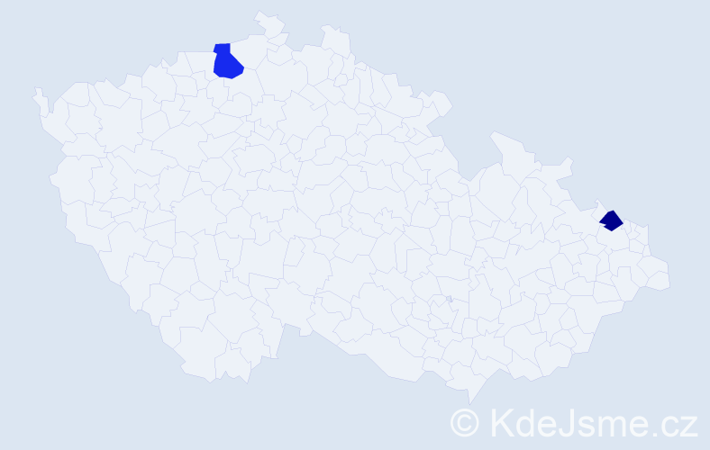 Příjmení: 'Búllová', počet výskytů 8 v celé ČR