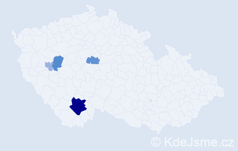 Příjmení: 'Kigler', počet výskytů 8 v celé ČR