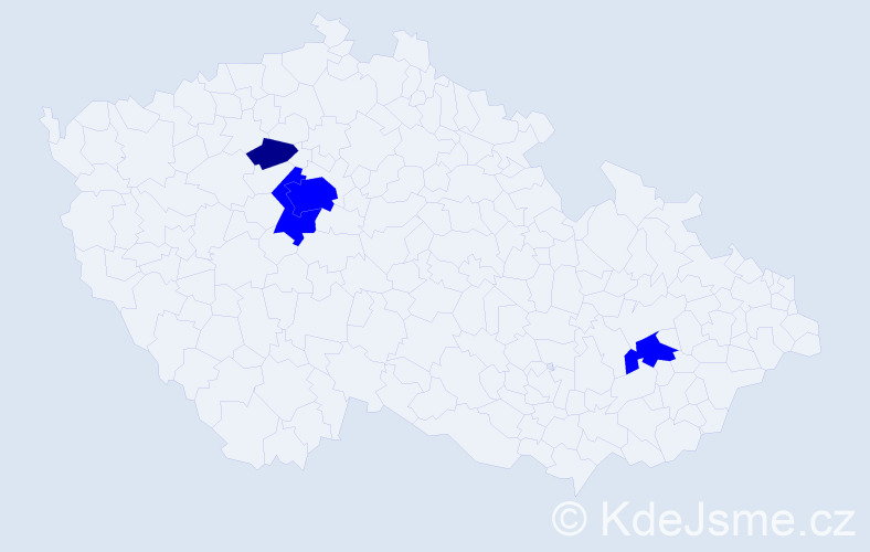 Příjmení: 'Rosiak', počet výskytů 5 v celé ČR