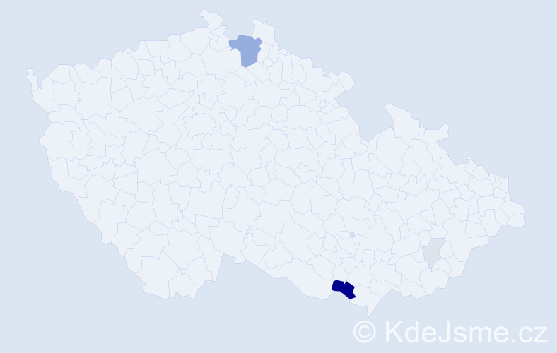 Příjmení: 'Blusk', počet výskytů 13 v celé ČR