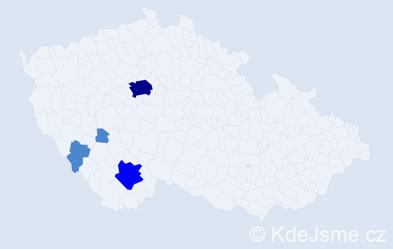 Příjmení: 'Mojka', počet výskytů 7 v celé ČR