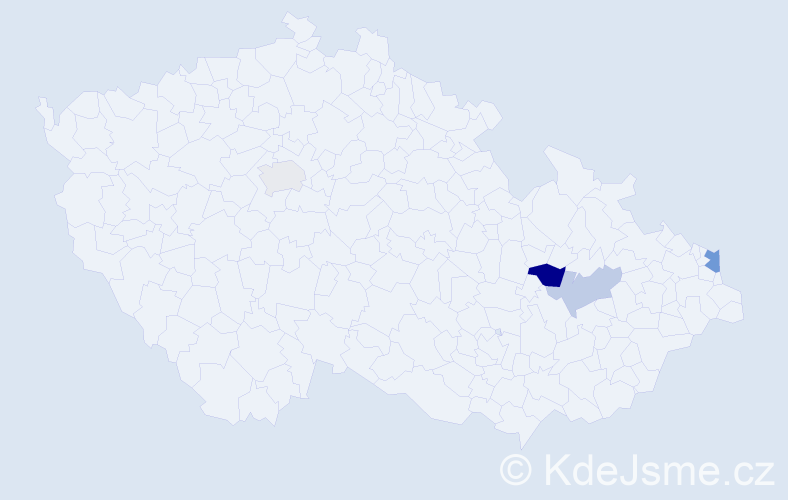 Příjmení: 'Borgoňová', počet výskytů 6 v celé ČR