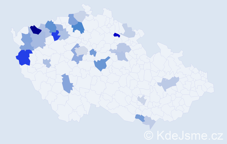 Příjmení: 'Korol', počet výskytů 70 v celé ČR