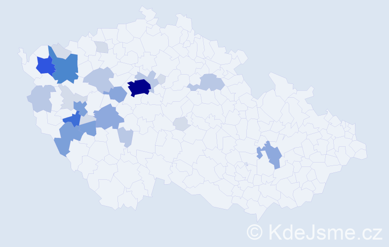 Příjmení: 'Kriegerová', počet výskytů 89 v celé ČR