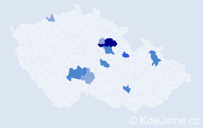 Příjmení: 'Moudrová', počet výskytů 23 v celé ČR