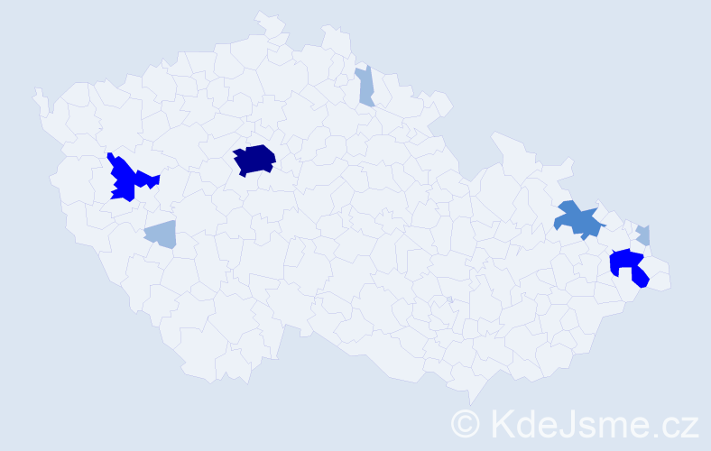 Příjmení: 'Elek', počet výskytů 15 v celé ČR