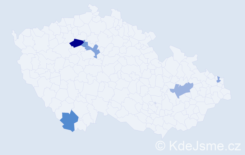 Příjmení: 'Woláková', počet výskytů 12 v celé ČR