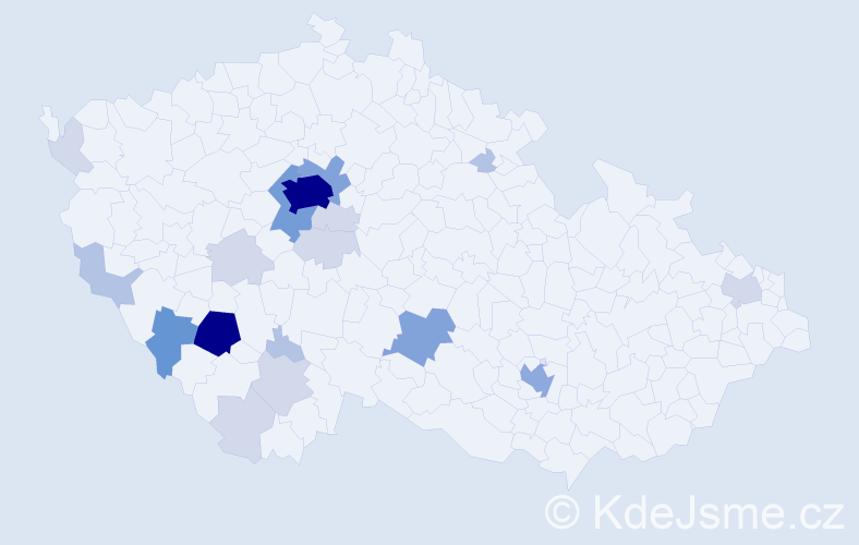 Příjmení: 'Knetl', počet výskytů 67 v celé ČR