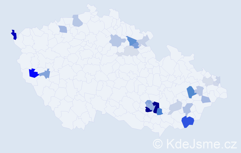 Příjmení: 'Babušíková', počet výskytů 56 v celé ČR