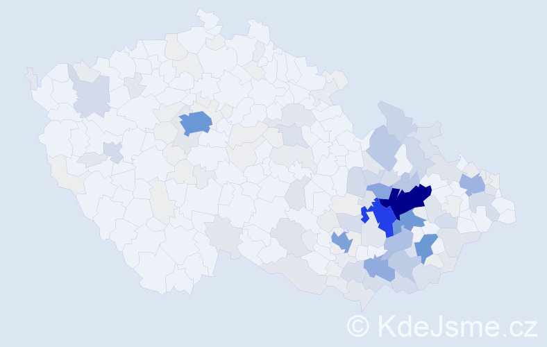 Příjmení: 'Svozilová', počet výskytů 702 v celé ČR