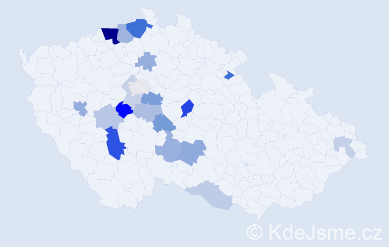 Příjmení: 'Kunte', počet výskytů 44 v celé ČR