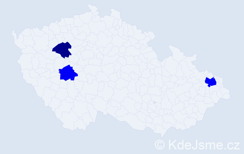Příjmení: 'Erdelyiová', počet výskytů 5 v celé ČR