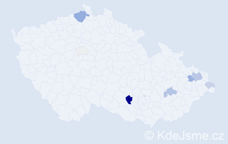 Příjmení: 'Kolesarová', počet výskytů 16 v celé ČR