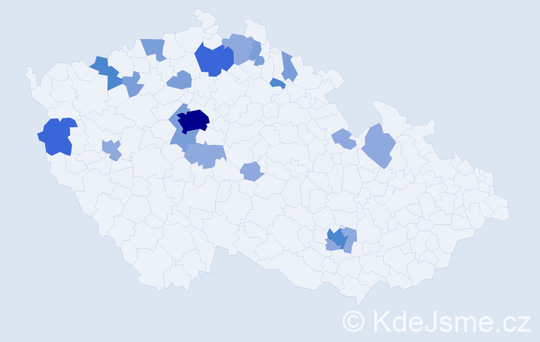 Příjmení: 'Seliger', počet výskytů 45 v celé ČR