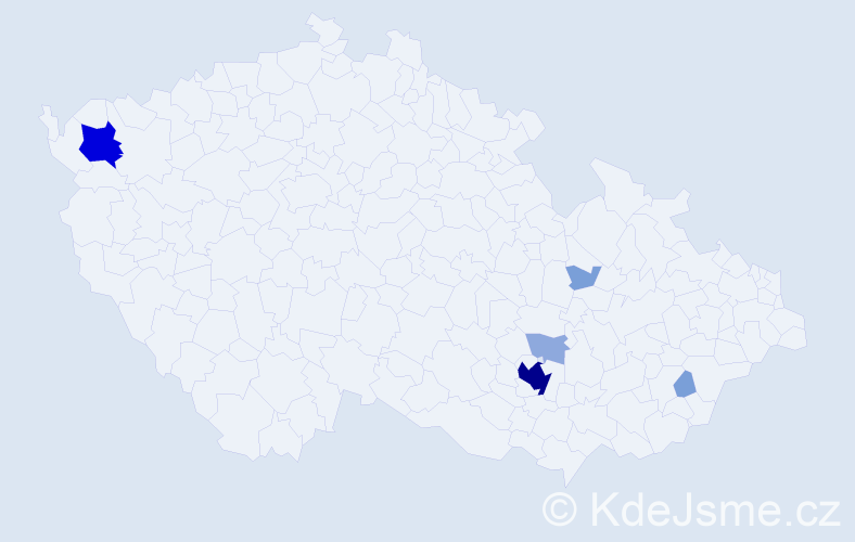 Příjmení: 'Zigal', počet výskytů 18 v celé ČR