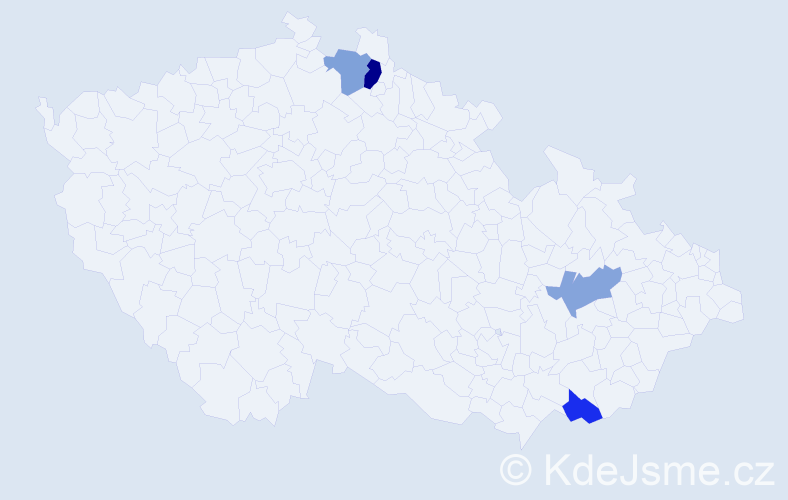 Příjmení: 'Kubsch', počet výskytů 5 v celé ČR