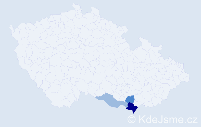 Příjmení: 'Pesauová', počet výskytů 8 v celé ČR