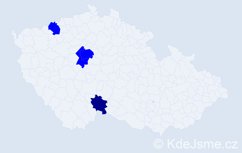 Příjmení: 'Solinas', počet výskytů 5 v celé ČR