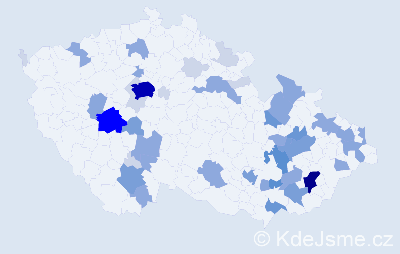 Příjmení: 'Skalička', počet výskytů 142 v celé ČR