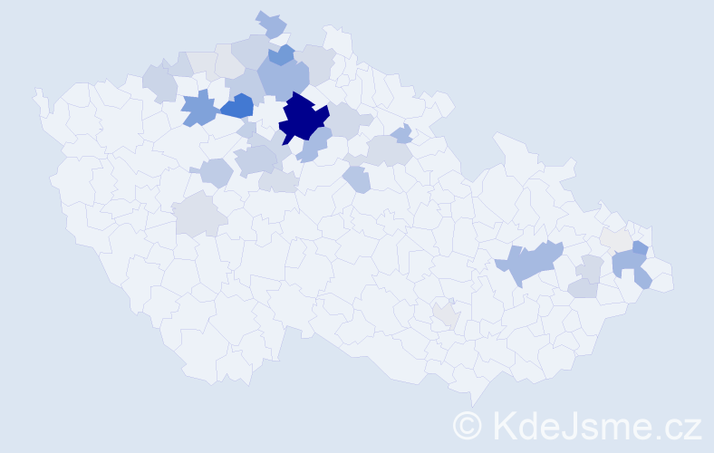 Příjmení: 'Kredba', počet výskytů 116 v celé ČR