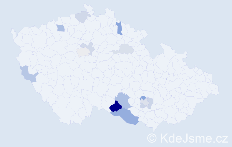 Příjmení: 'Černovická', počet výskytů 23 v celé ČR