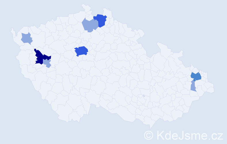 Příjmení: 'Bondrová', počet výskytů 18 v celé ČR