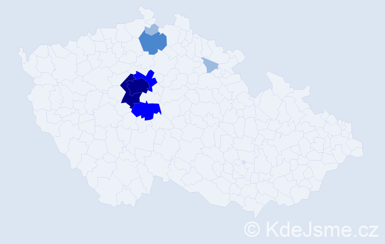 Příjmení: 'Dalibaba', počet výskytů 18 v celé ČR