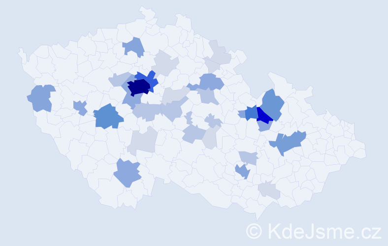 Příjmení: 'Pelcl', počet výskytů 121 v celé ČR