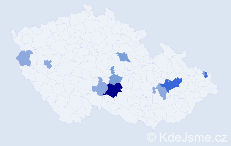 Příjmení: 'Vatter', počet výskytů 25 v celé ČR