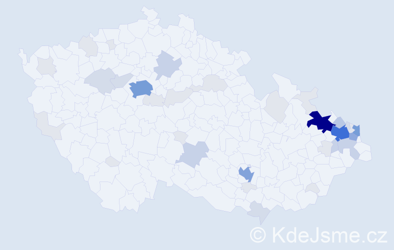 Příjmení: 'Kremer', počet výskytů 133 v celé ČR