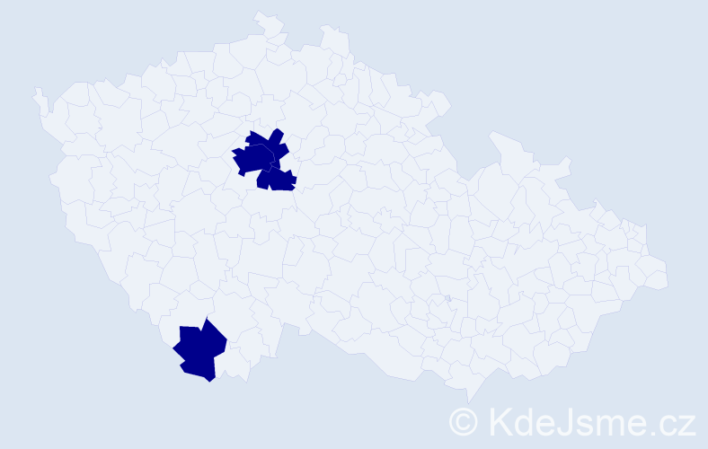Příjmení: 'Bardiovský', počet výskytů 4 v celé ČR