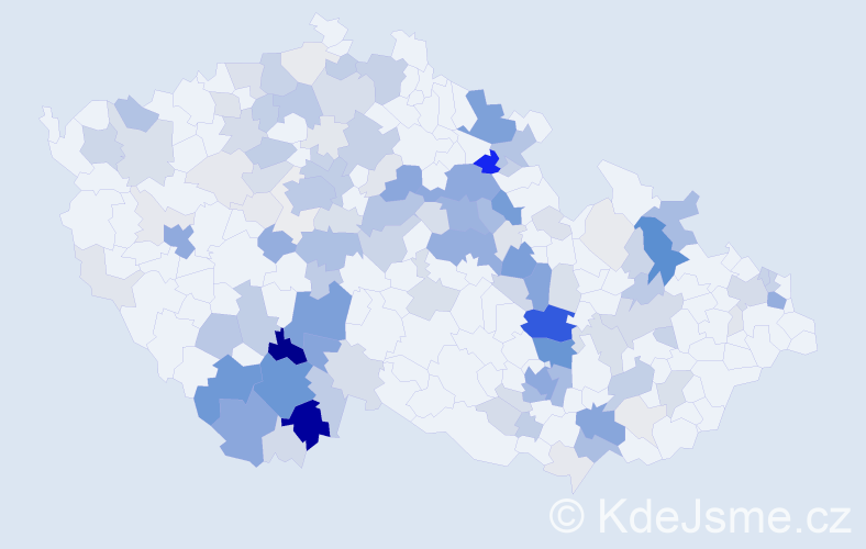 Příjmení: 'Vach', počet výskytů 552 v celé ČR