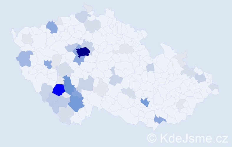 Příjmení: 'Komrska', počet výskytů 207 v celé ČR
