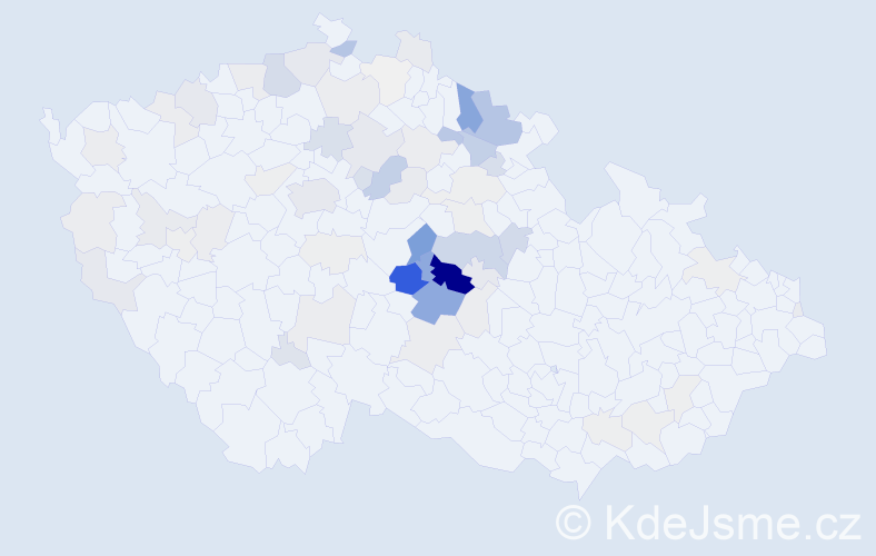 Příjmení: 'Hospodka', počet výskytů 266 v celé ČR