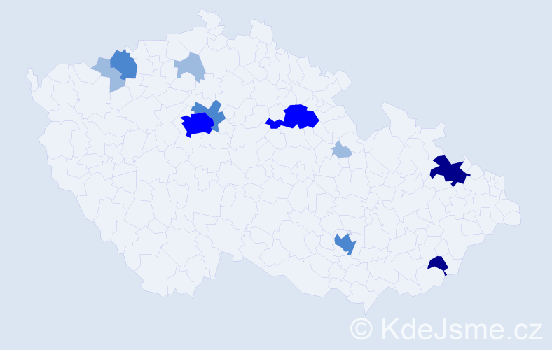 Příjmení: 'Senecká', počet výskytů 23 v celé ČR