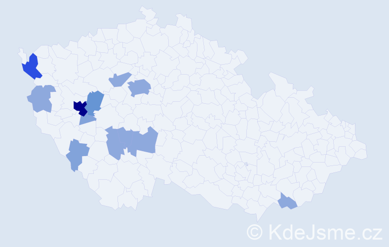 Příjmení: 'Skočil', počet výskytů 27 v celé ČR