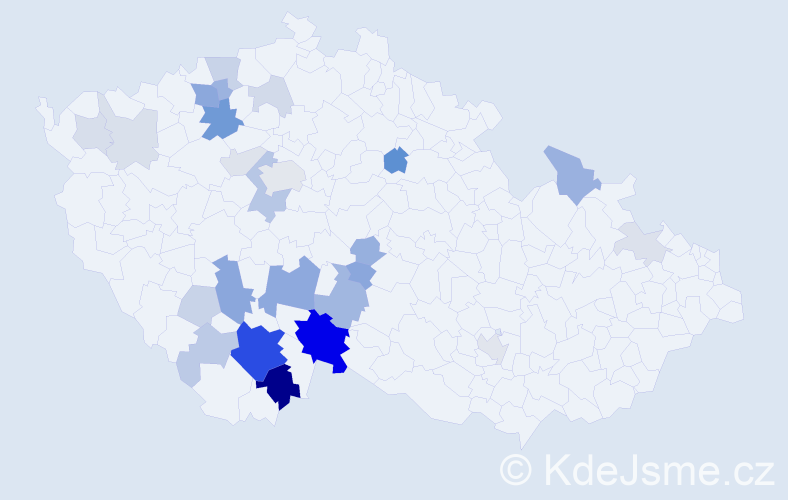 Příjmení: 'Vondruš', počet výskytů 78 v celé ČR