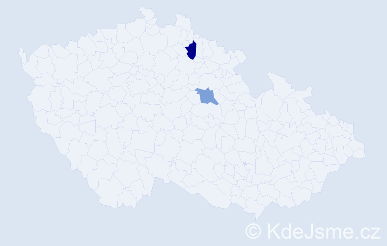 Příjmení: 'Kocvár', počet výskytů 2 v celé ČR