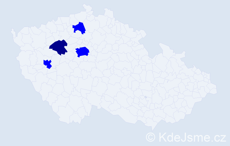 Příjmení: 'Pornerová', počet výskytů 5 v celé ČR