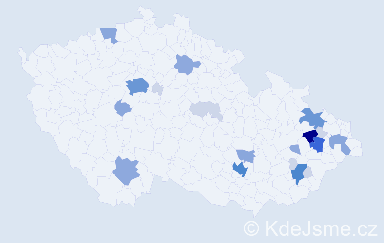 Příjmení: 'Fardová', počet výskytů 69 v celé ČR