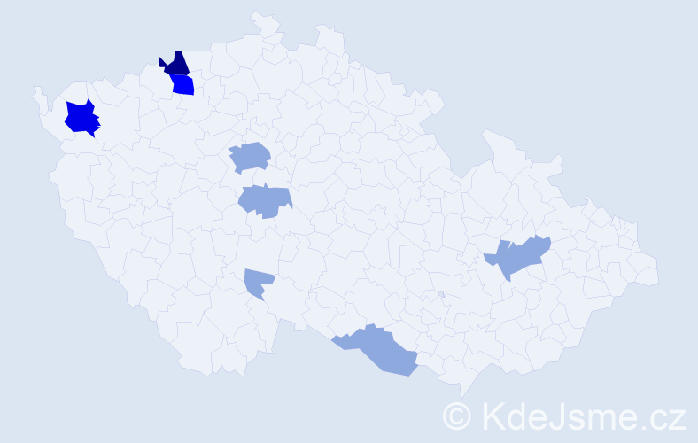 Příjmení: 'Zucker', počet výskytů 20 v celé ČR