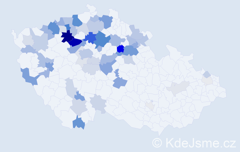 Příjmení: 'Kerner', počet výskytů 176 v celé ČR
