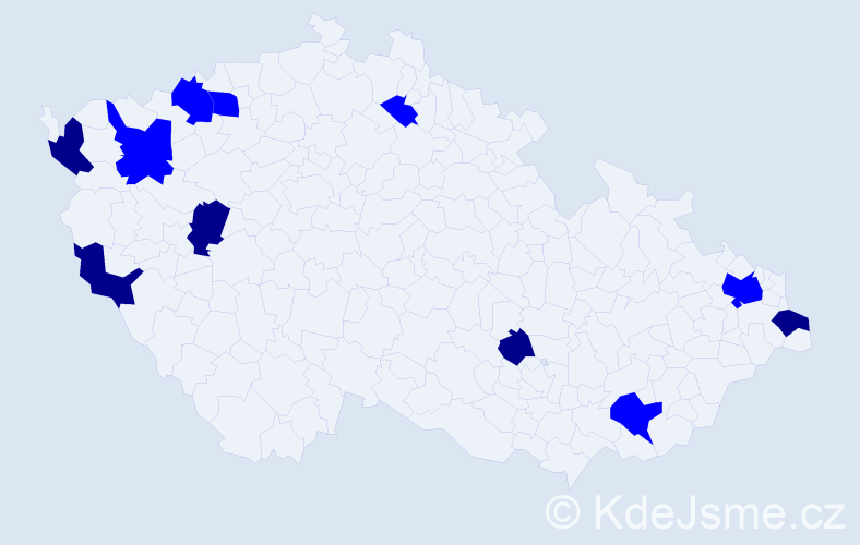Příjmení: 'Hvizdová', počet výskytů 16 v celé ČR