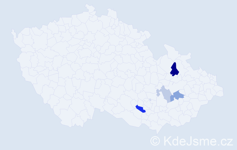 Příjmení: 'Fajks', počet výskytů 7 v celé ČR