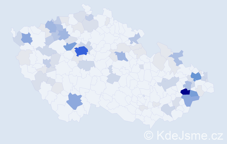 Příjmení: 'Zetek', počet výskytů 270 v celé ČR