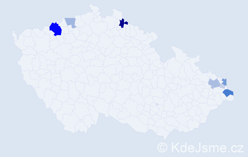 Příjmení: 'Pieterová', počet výskytů 25 v celé ČR